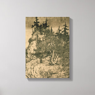 Fan Kuan - Travelers Among Mountains and Streams Canvas Print