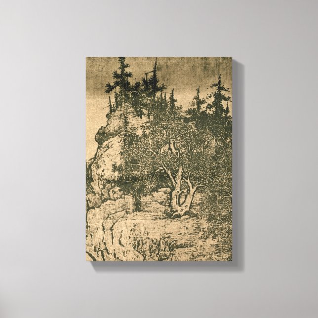 Fan Kuan - Travelers Among Mountains and Streams Canvas Print (Front)
