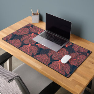 Fan living colral desk mat