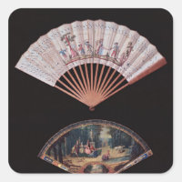 Fan of Vernis Matin type, French, mid-18th