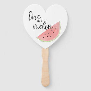 FAN One in a Melon watermelon heart shaped fan