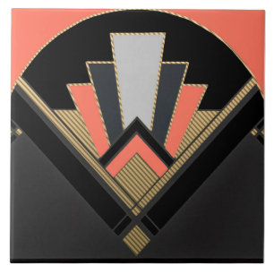 Fan Style Art Deco Peach Tile