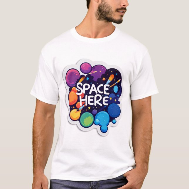 Fanart Space Sticker T-Shirt (Front)