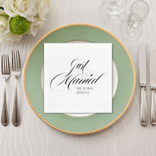 Fanciest Just Married Reception  Napkin