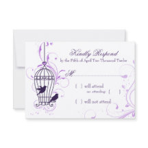 Fanciful Bird Cage with Swirls Aubergine RSVP