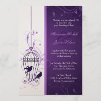 Fanciful Bird Cage with Swirls Aubergine Wedding