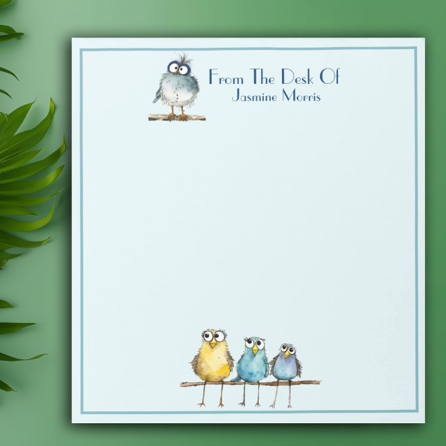 Fanciful Birds On A Limb Name Personalised Notepad (Creator Uploaded)