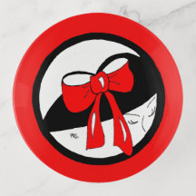 Fanciful Hat with Red Bow Trinket Tray