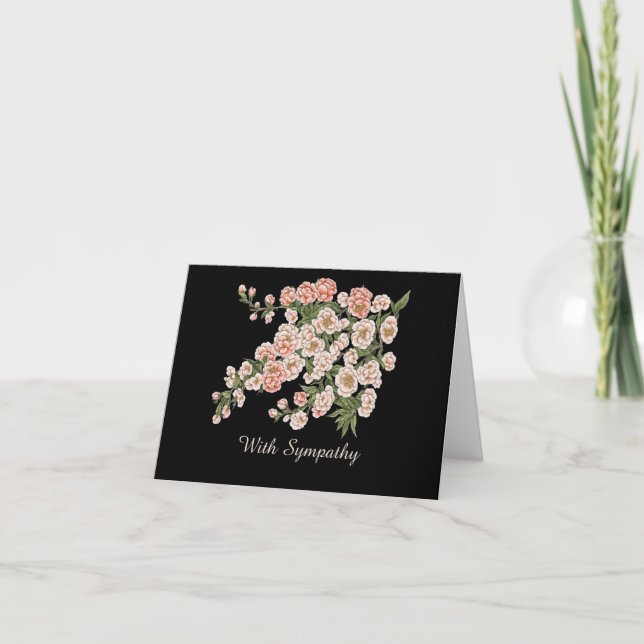Fanciful Peach Blossoms Thank You Card (Front)