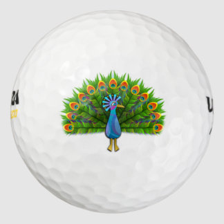 Fanciful Peacock Golf Balls 3-Pack