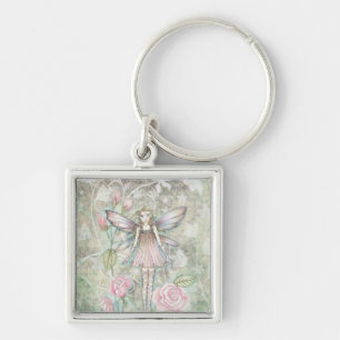 Fanciful Rose Fairy Key Ring