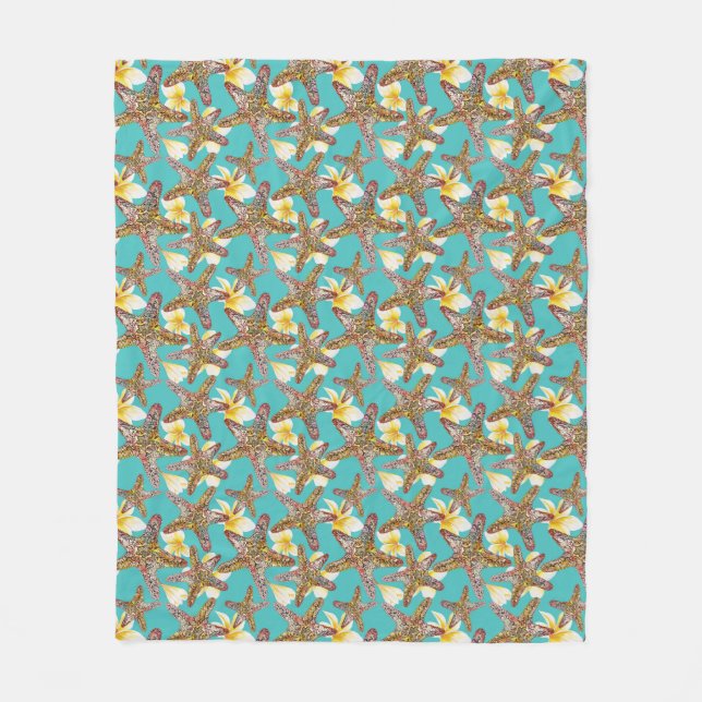 Fanciful Starfish Pattern Fleece Blanket (Front)