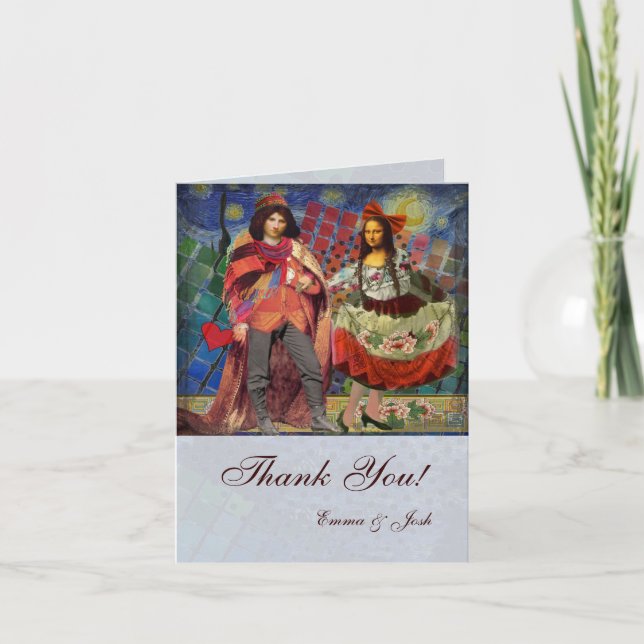 Fanciful Whimsical thank you Mona Lisa Card (Front)