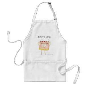 Fancy a Cake Funny Quirky Strawberry Cheesecake Standard Apron