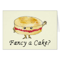 Fancy a Cake Funny Victoria Sponge Humor Slogan