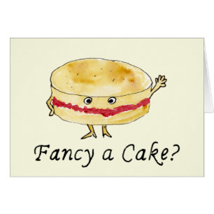 Fancy a Cake Funny Victoria Sponge Humour Slogan