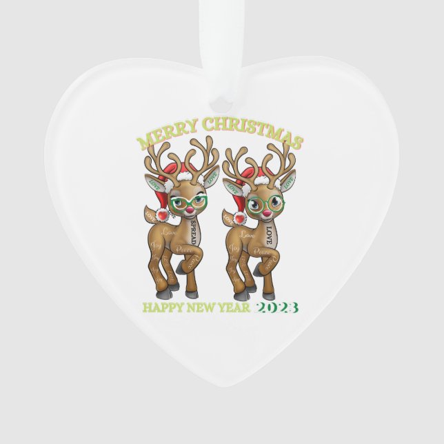 Fancy Acrylic Heart Ornament (Front)