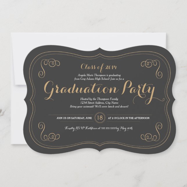 Fancy Affair Grad Party Invitation (Front)