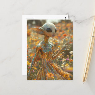 Fancy Alien Postcard