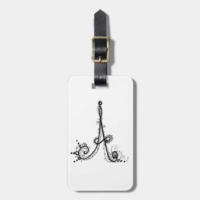 Fancy Alphabet™ "A" Luggage Tag! Luggage Tag (Front Vertical)