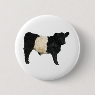 Fancy an Oreo? Belted Galloway Cow 6 Cm Round Badge