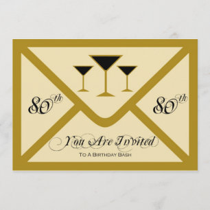 Fancy and Fun 80th Birthday Party Invitation