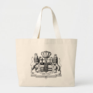 Fancy Antique Coat of Arms LionsTotebag Large Tote Bag