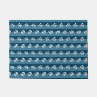 Fancy Artistic Christmas Snowflake Pattern Holiday Doormat