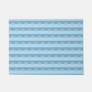 Fancy Artistic Snowflake Christmas Pattern Holiday Doormat