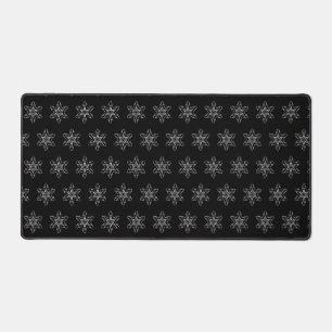 Fancy Artistic Snowflake Pattern Holiday Christmas Desk Mat