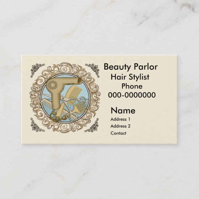 Fancy Beautician Appointment Card (Front)