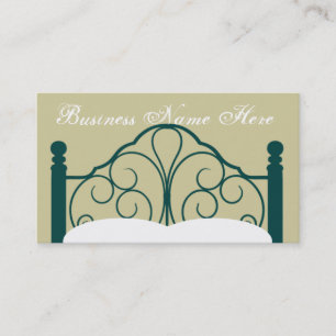 Fancy Bed Frame Graphic with Pillows Business Card