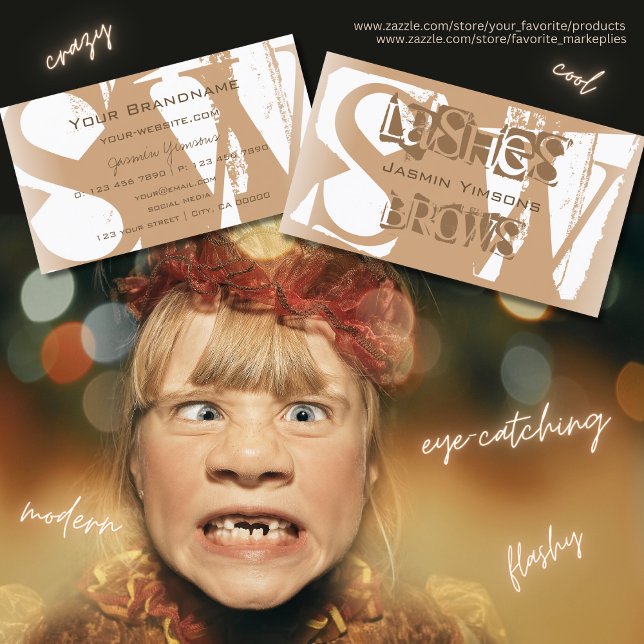 Fancy Beige and White Chic with Monogram Stylish Business Card (Creator Uploaded)