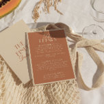 Fancy Beige Bronzer Old Money Boho Wedding Details Enclosure Card<br><div class="desc">Simple and stylish retro wedding guest info details. With bronzer muted terracotta chic background and beige text layout with whimsical old money classy wordings. All the info are customizable as website,  transportation,  accommodation . Grab it along with other products from this classy hand made retro wedding suite.</div>