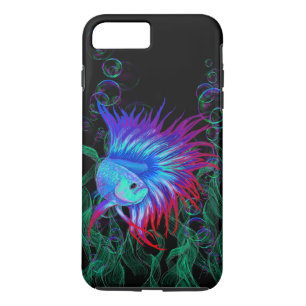 Fancy Betta Splendens Blue Teal & Red Case-Mate iPhone Case