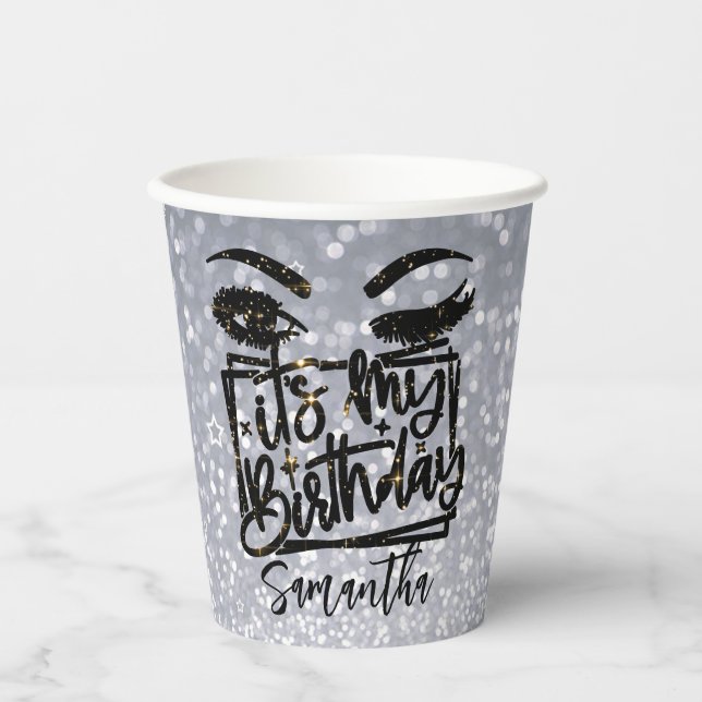 Fancy Birthday Glitter 18th | 21st | 30th |50th Paper Cups (Front)