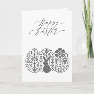 Fancy Black and White Easter Day Card
