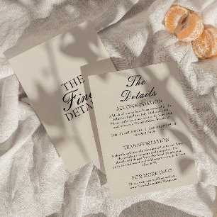Fancy Black Cream Old Money Wedding Details Enclosure Card