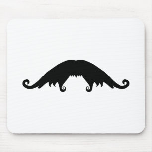 Fancy Black Moustache Mouse Pad