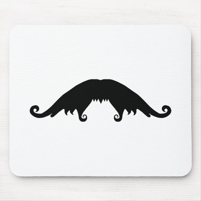 Fancy Black Moustache Mouse Pad (Front)