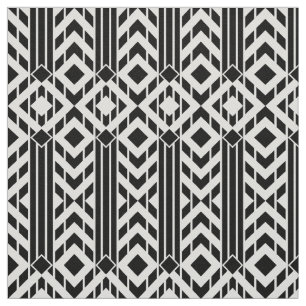 Fancy Black & White Chevron Stripes Geometric Fabric