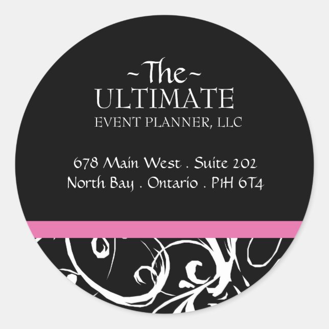 Fancy Black & White Stickers -  CO (Front)