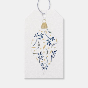 Fancy Blue and Gold Ornament Gift Tags