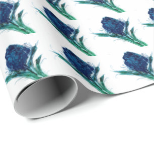 Fancy Blue Flower Wrapping Paper