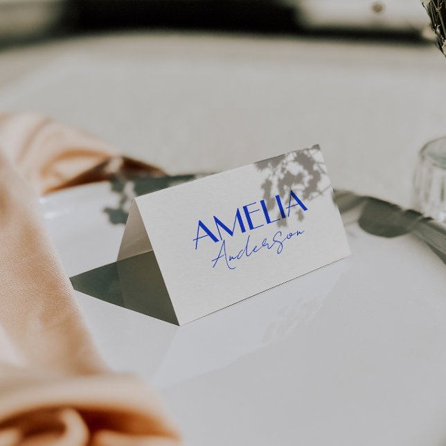 Fancy Blue Ivory Old Money Wedding Place Cards (Creator Uploaded)