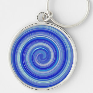 Fancy blue spiral key ring