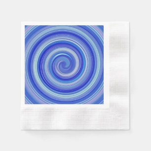 Fancy blue spiral napkin