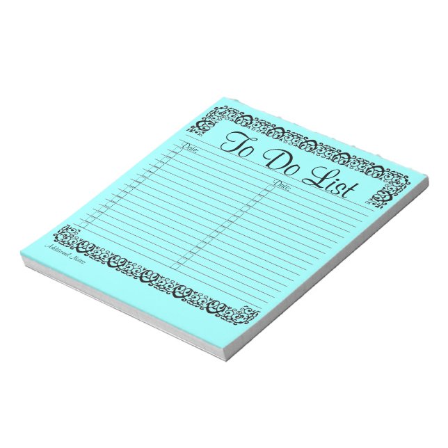 Fancy Blue To Do List Notepad (Rotated)