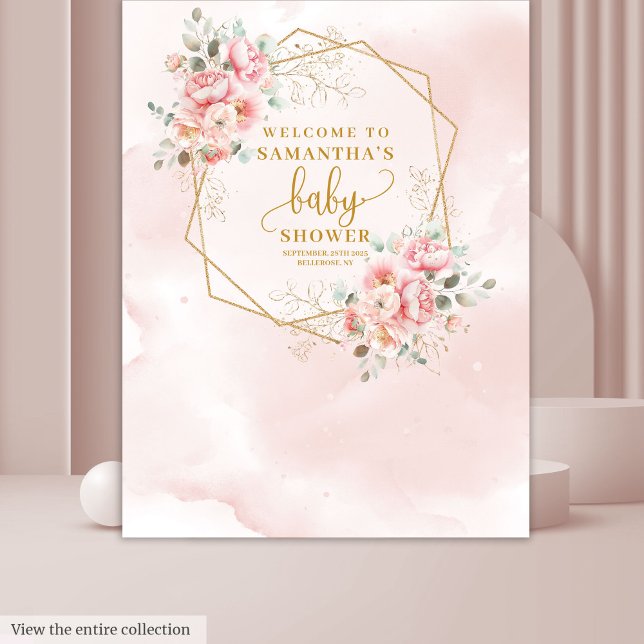 Fancy blush pink gold baby shower photo booth tapestry (Fancy blush pink gold baby shower photo booth Tapestry)