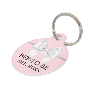 Fancy Blush Pink Tiffany Pet Sibling Baby Shower Tag